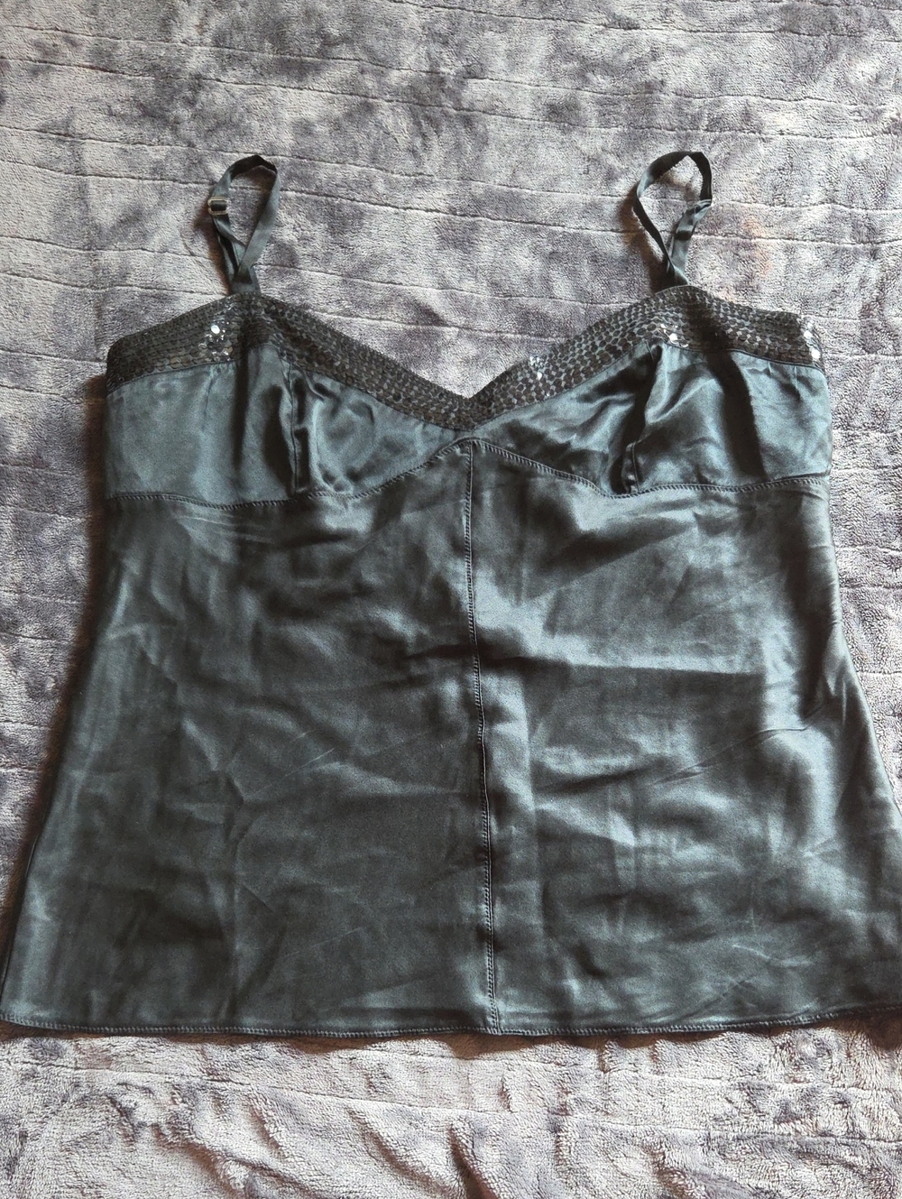 Express Black Lace-Trim Spaghetti Strap Women's Top